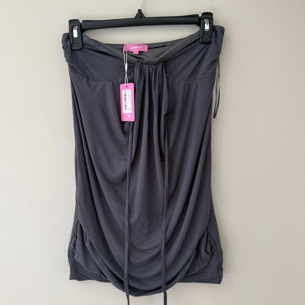 Edikted Dark Gray Halter Neck Draped Front Top S S21773